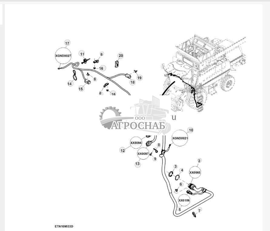 Жгут проводов трансмиссии с кнопочным переключением передач 